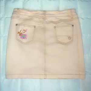 Embroidered Pink Mini-Skirt